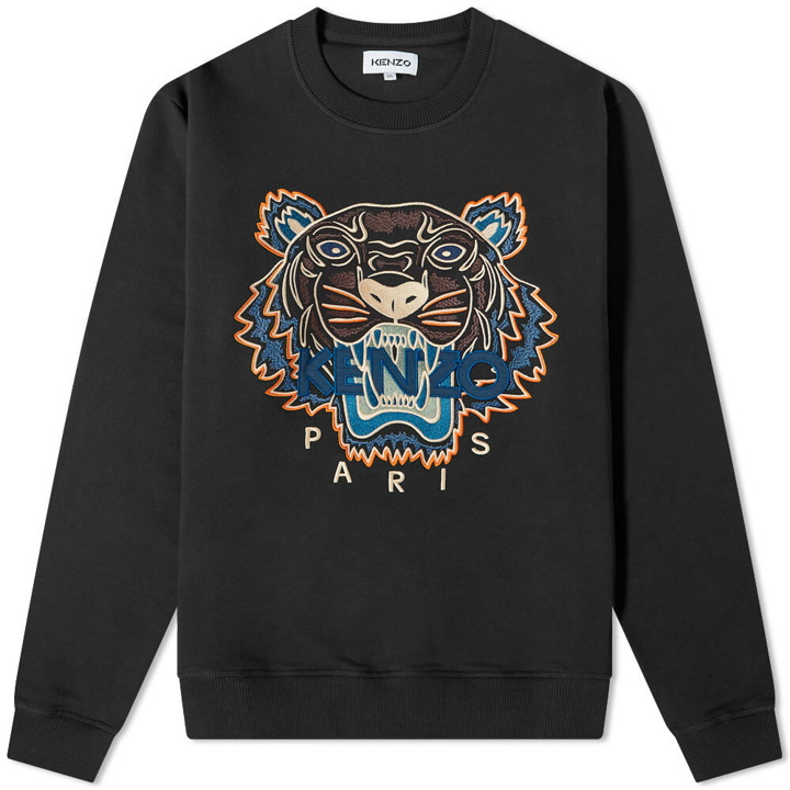 Photo: Kenzo Men's Embroidered Tiger Crew Sweat in Black