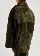 Petar Petrov Wild Is The Wind Shearling Coat Green Dark