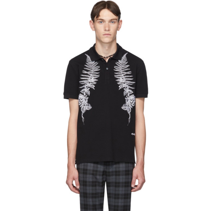 Photo: Alexander McQueen Black Fern Embroidery Polo