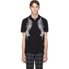 Alexander McQueen Black Fern Embroidery Polo