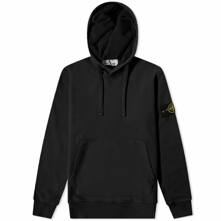 Photo: Stone Island Men's Brushed Cotton Popover Hoody in Black
