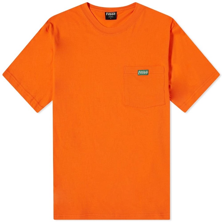 Photo: Filson Men's Ranger Pocket T-Shirt in Blaze Orange
