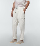 Brunello Cucinelli - Tapered cotton and linen canvas pants