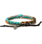 Peyote Bird - Set of Three Sterling Silver, Turquoise and Multi-Stone Bracelets - Blue