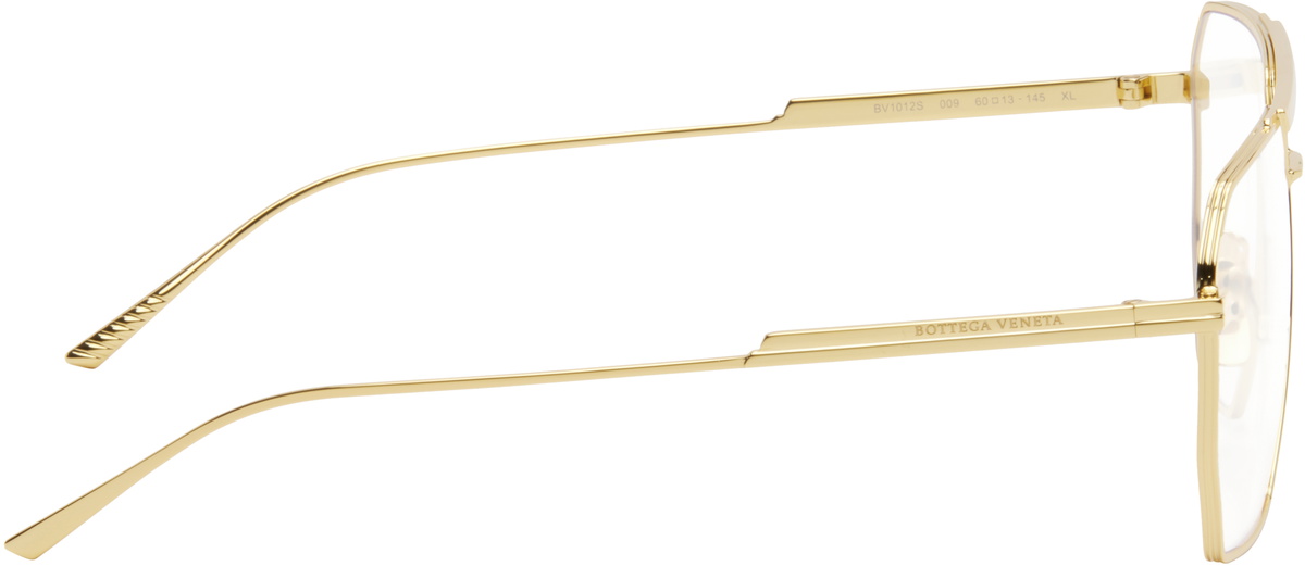 Bottega Veneta Gold Metal Navigator Glasses Bottega Veneta