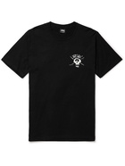 Stussy - Surf Skate Skull Printed Cotton-Jersey T-Shirt - Black