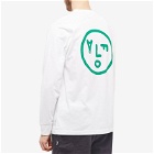 Olaf Hussein Men's Long Sleeve Face T-Shirt in Optical White