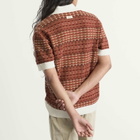 Drôle de Monsieur Men's Knitted Mesh Polo Shirt in Dark Red