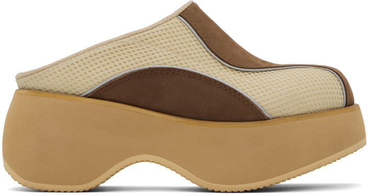 Photo: TheOpen Product Beige & Brown Paneled Slippers