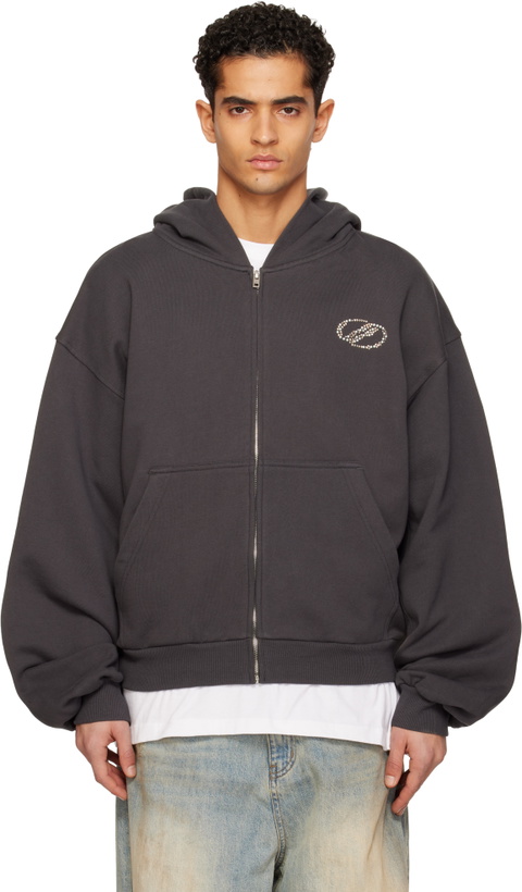 Photo: We11done Gray Se11done Zip-Up Hoodie