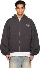 We11done Gray Se11done Zip-Up Hoodie