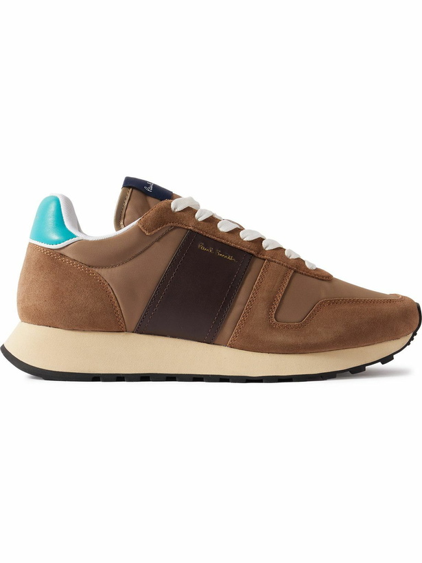 Photo: Paul Smith - Colour-Block Suede and Leather-Trimmed Shell Sneakers - Brown