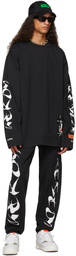 Heron Preston Black Logo Brush Long Sleeve T-Shirt