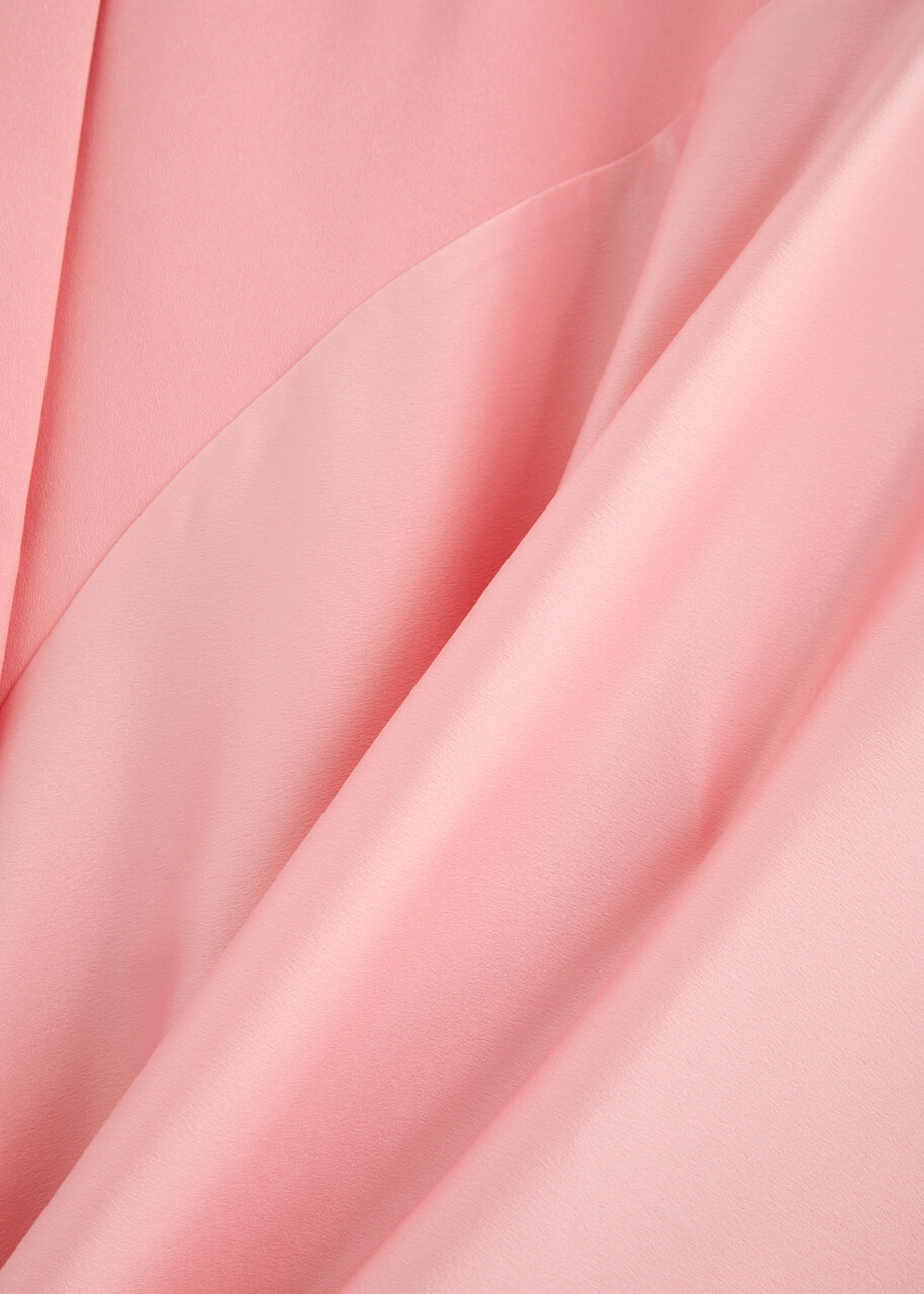 Solace London Gaia Satin and Crepe Midi Dress Light Pink