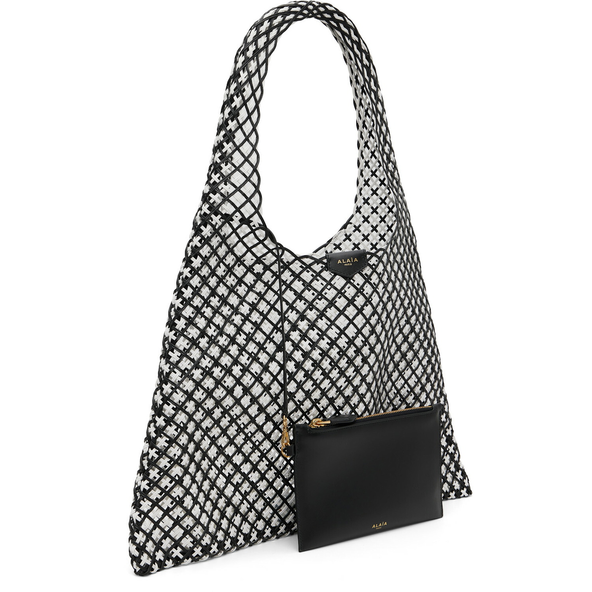 ALAÏA Black & White One Piece Leather Net Tote