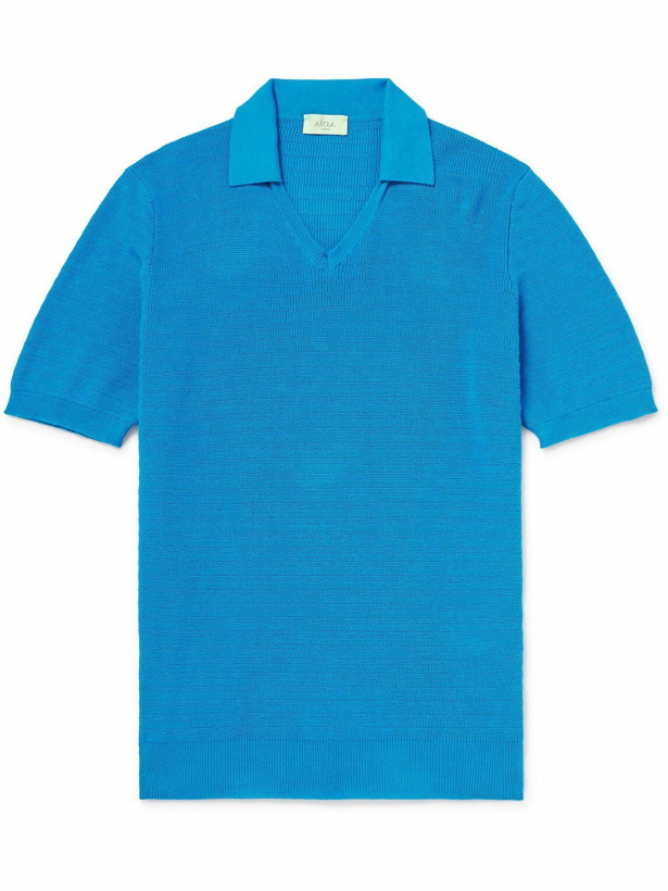 Photo: Altea - Waffle-Knit Cotton Polo Shirt - Blue