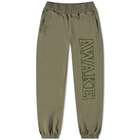 Awake NY Men's Block Logo Sweat Pant in Olive