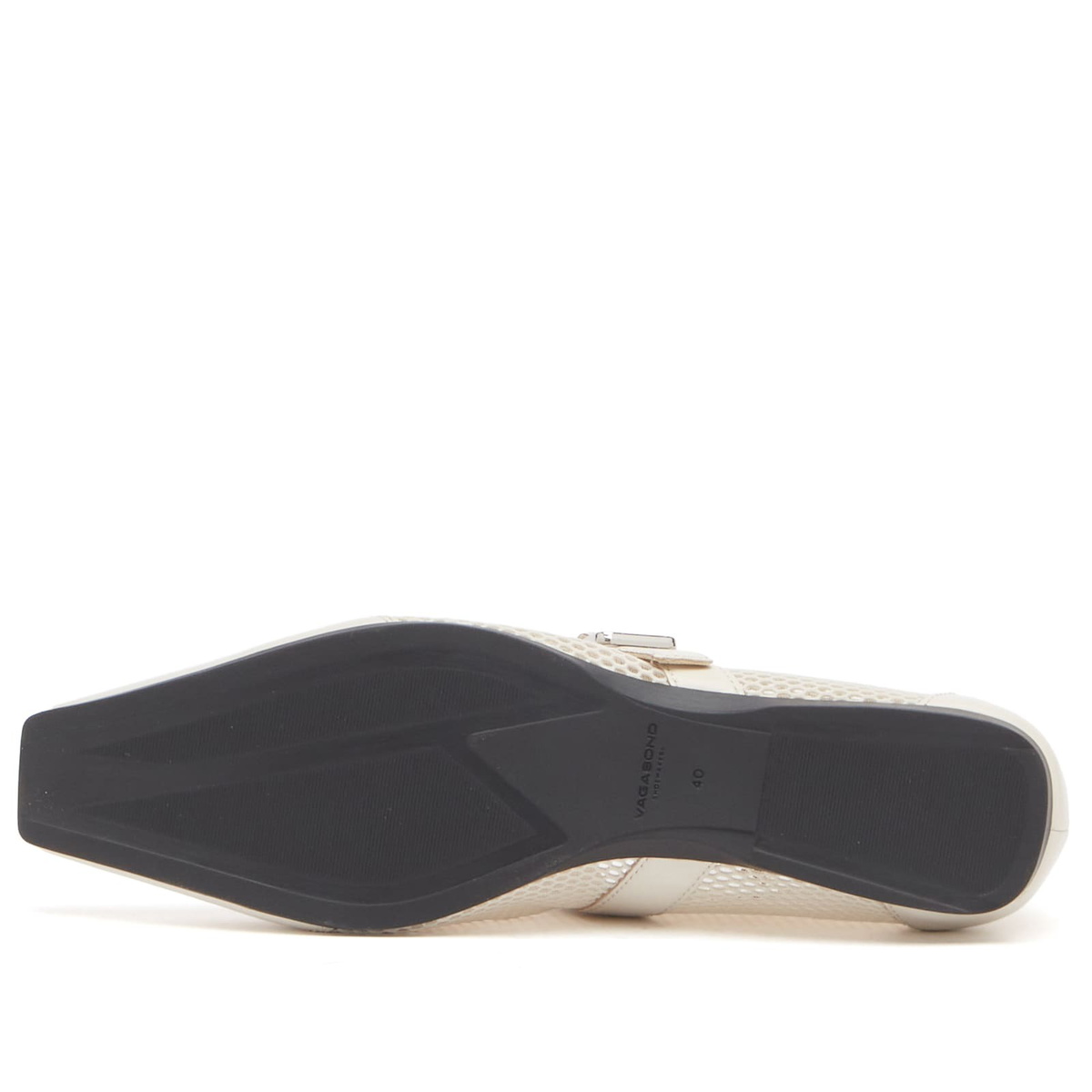 Vagabond Shoemakers Women's Wiolette Buckle Ballet Shoe in Mesh in Off White