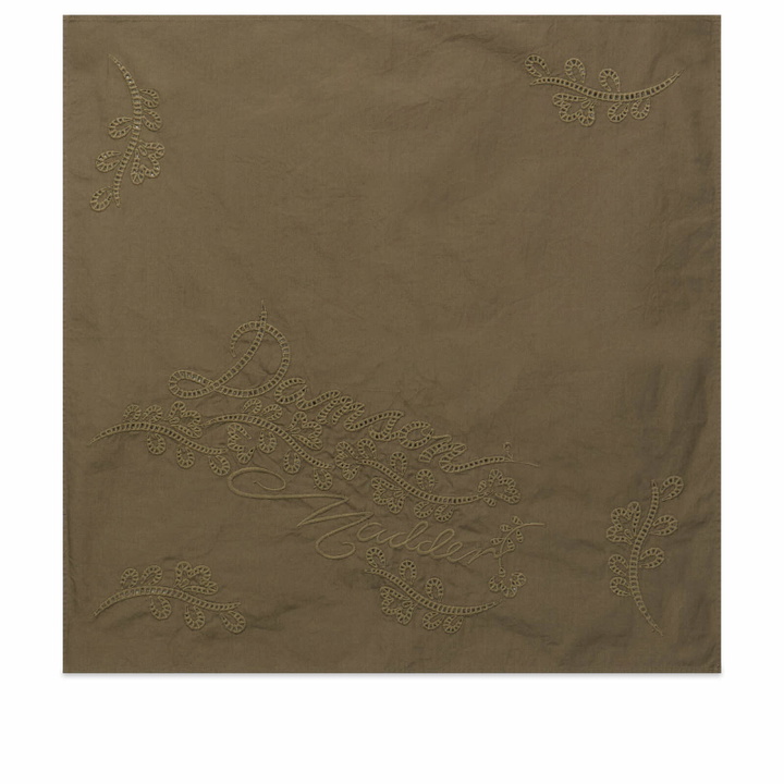 Photo: Damson Madder Women's Embroidered Headscarf in Khaki 