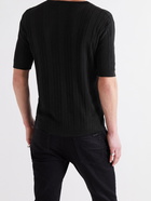 SAINT LAURENT - Ribbed Linen and Silk-Blend T-Shirt - Black