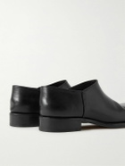The Row - Nobilis Leather Slip-On Shoes - Black