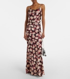 Rabanne Chain-detail floral satin top