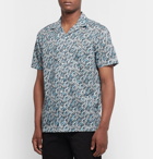 Onia - Liberty London Vacation Camp-Collar Printed Cotton-Poplin Shirt - Turquoise