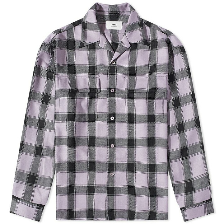 Photo: AMI Men's Checked Patch Pocket Shirt in Parma