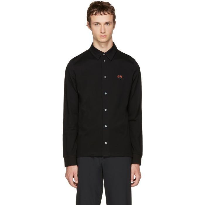 Photo: PS by Paul Smith Black Flower Badge Polo Shirt 