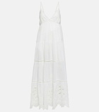 Velvet Michelle embroidered cotton maxi dress