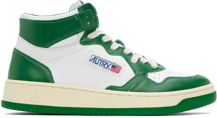 Photo: AUTRY Green & White Medalist Mid Sneakers