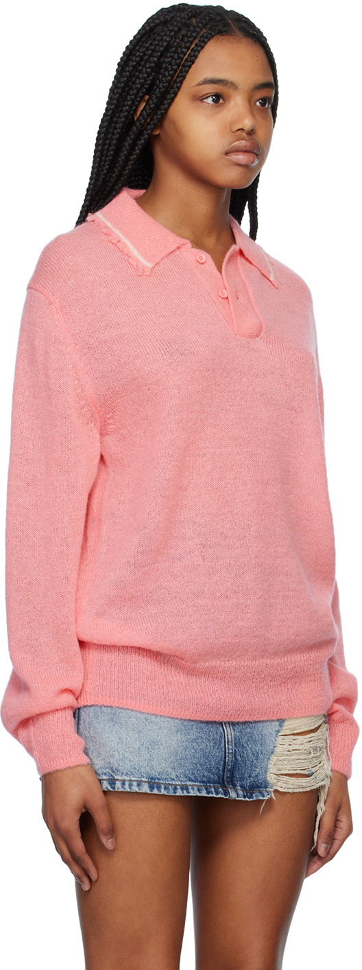 We11done Pink Destroyed Polo