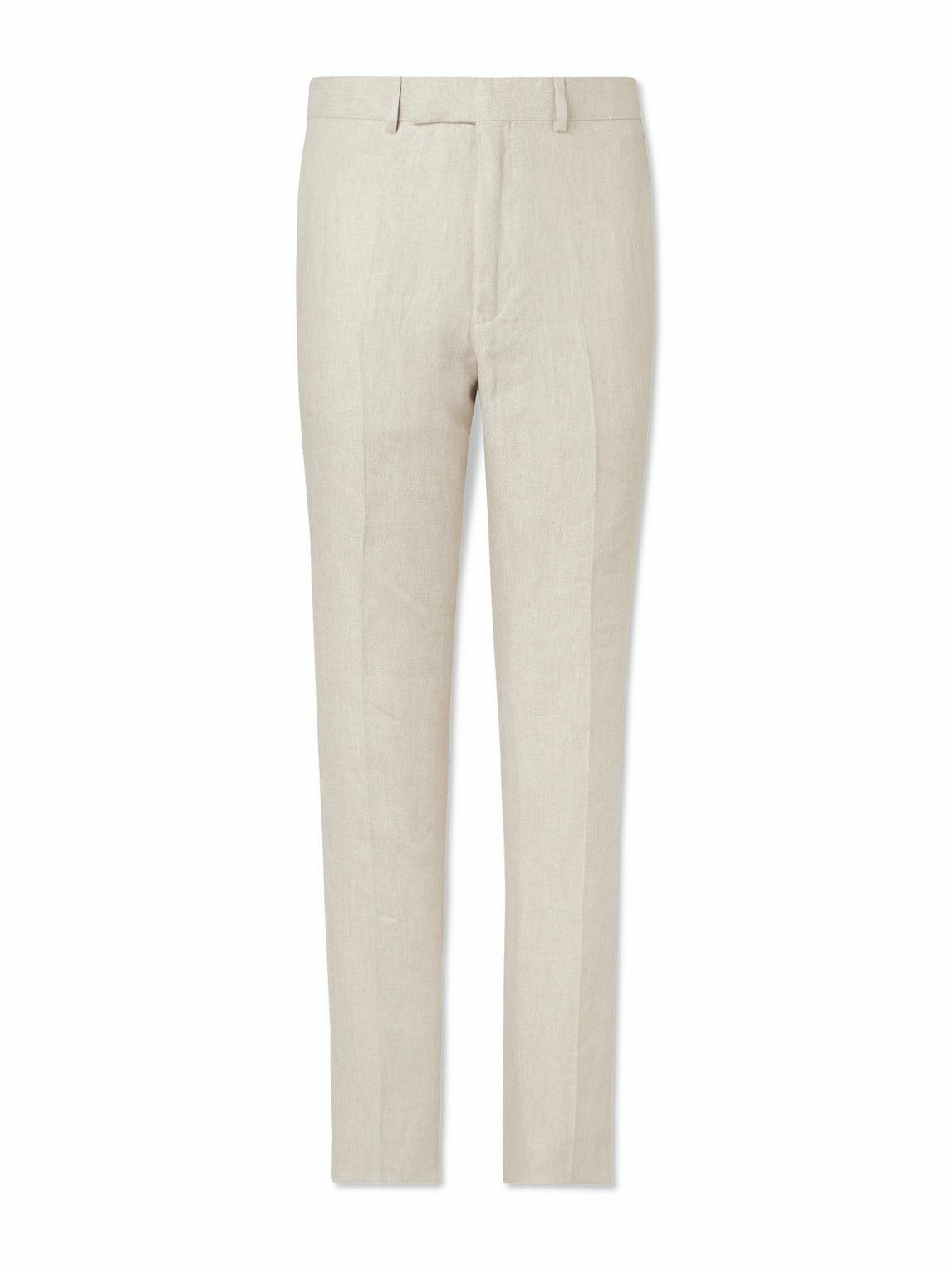 Kingsman - Slim-Fit Straight-Leg Linen Suit Trousers - Neutrals