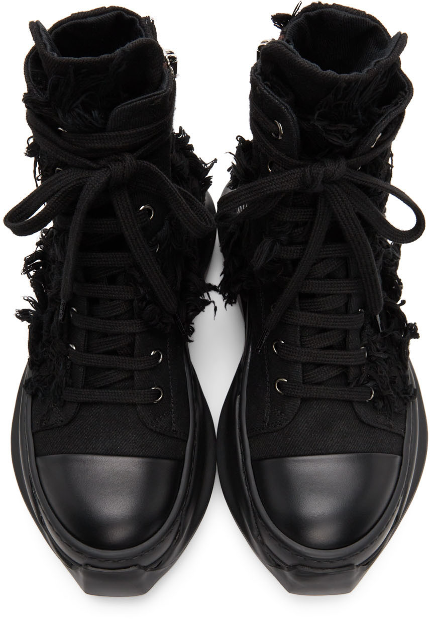 Rick Owens Drkshdw Black Destroyed Abstract Sneakers Rick Owens Drkshdw