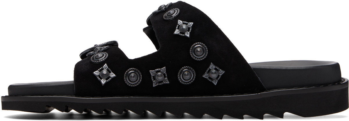 Toga Virilis Black Buckle Suede Sandals