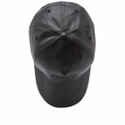 Pleasures Men's Debossed Vegan Leather 5 Panel Cap in Black