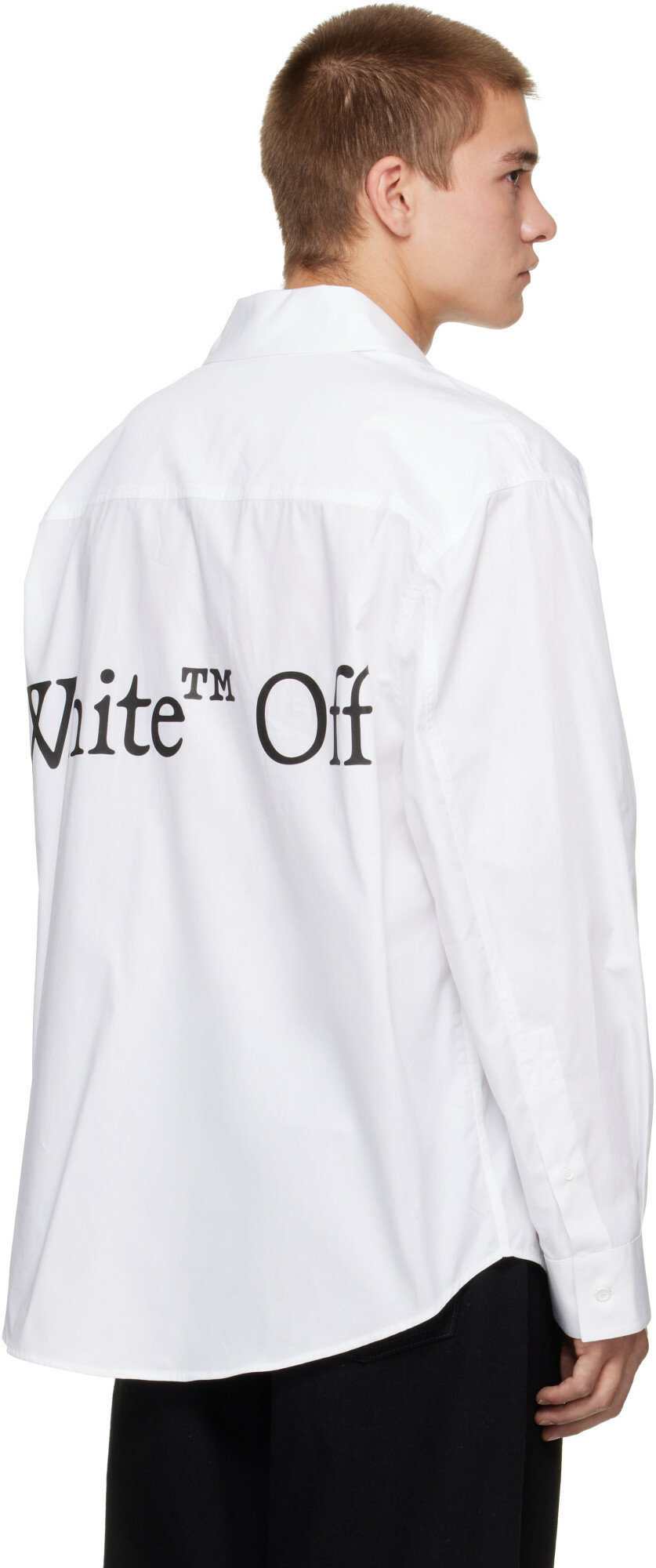 Off-White White Bookish Scarf Poplin Overshirt