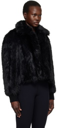 Balenciaga Black Shrunk Faux-Fur Jacket