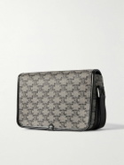 CELINE - Folco Triomphe Small Leather-Trimmed Logo-Print Coated-Canvas Messenger Bag
