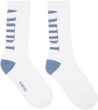 AMIRI White & Blue Vertical Core Socks