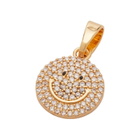 Crystal Haze Women's Smiley Face Necklace Pendant in Gold 