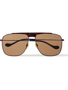 GUCCI - Aviator-Style Tortoiseshell Metal Sunglasses - Tortoiseshell