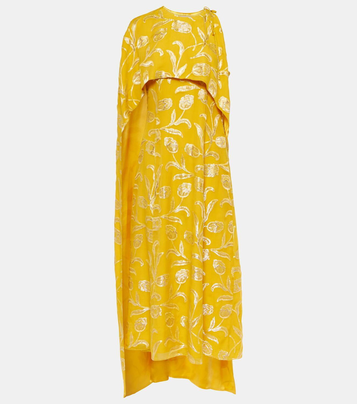 Markarian Caped silk-blend midi dress Markarian Markarian Caped silk-blend midi dress Markarian