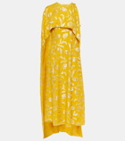Markarian Caped silk-blend midi dress