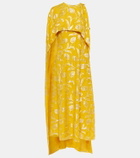Markarian Caped silk-blend midi dress
