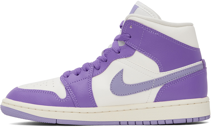 Nike Jordan Purple & White Air Jordan 1 Mid Sneakers Nike Jordan Brand