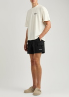 Represent Logo Cotton-blend Swim Shorts Black