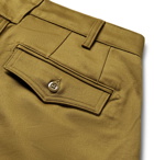 Monitaly - Tapered Pleated Cotton-Sateen Trousers - Neutrals