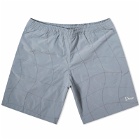 Dime Men's Wave Quilted Shorts in Cloud Blue
