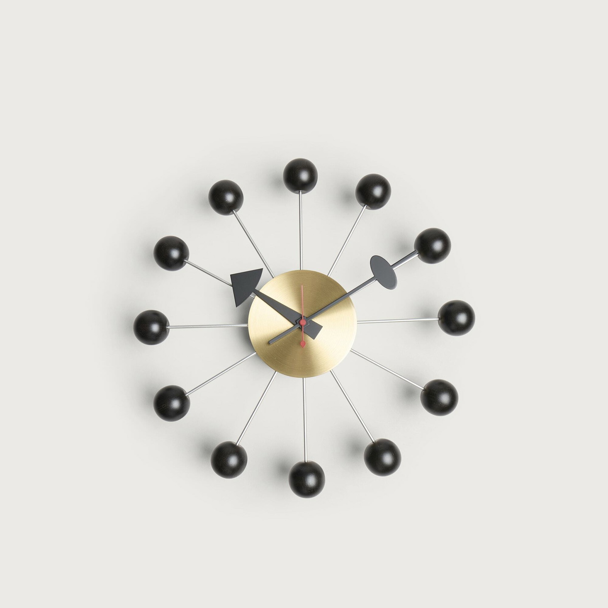 Vitra George Nelson Ball Wall Clock in Black/Brass